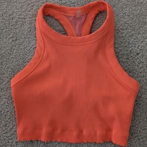 FP Movement by Free People Orange Ribbed Bodysuit